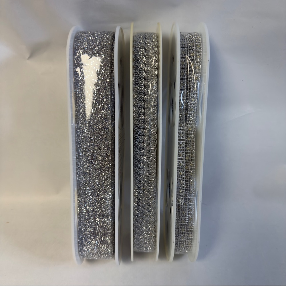 SIMPLICITY Silver Glitter Craft Ribbon NWT